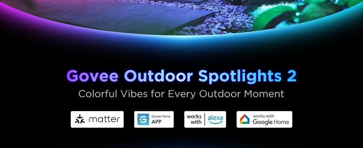 Actual product image Govee Outdoor Spotlights 2-Pack (IP67)