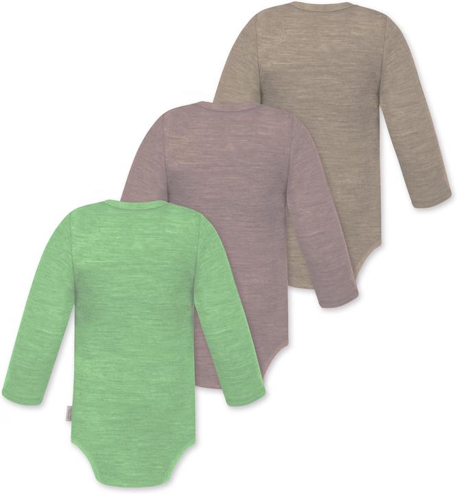 Produktbild Normani 3er Pack Baby Merino Langarmbody „Tuai" - 9403 (74)