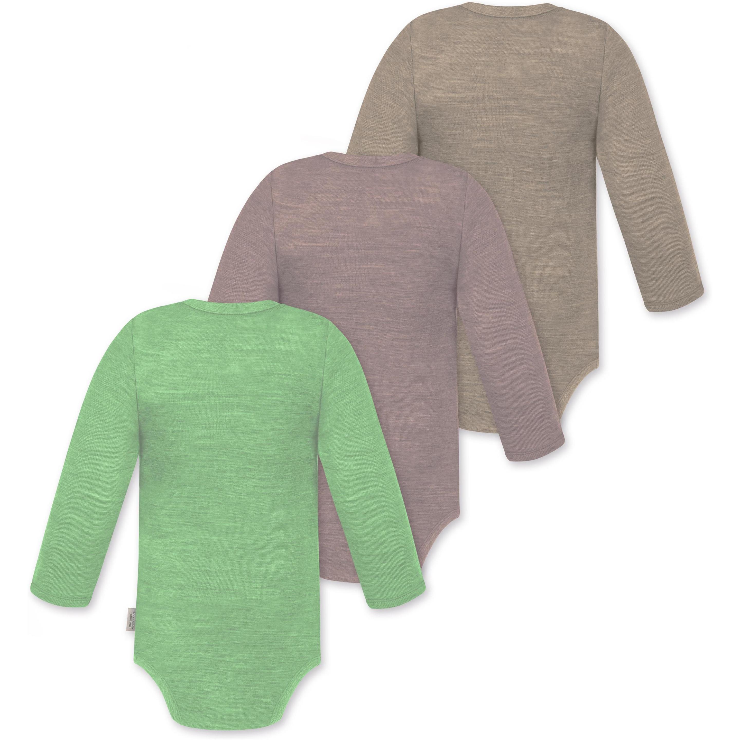 Thumbnail - Normani, Herren, Body, 3er Pack Baby Merino Langarmbody „Tuai" - 9403, Beige, (86)