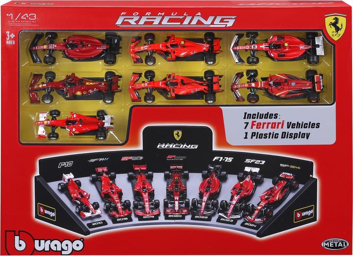 Produktbild Bburago F1 7er-Set Displaykurve Ferrari 1/43