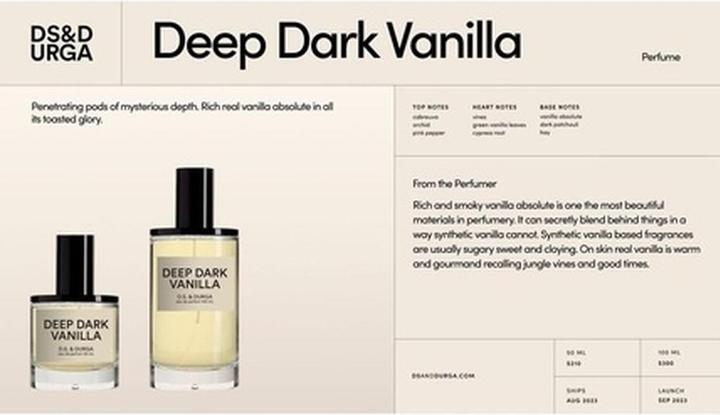 Actual product image D.S. & Durga Deep Dark Vanilla Eau de Parfum 50ml (Eau de parfum, 50 ml)