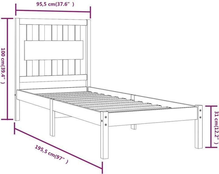 Image du produit vidaXL Bettgestell (90 x 190 cm)