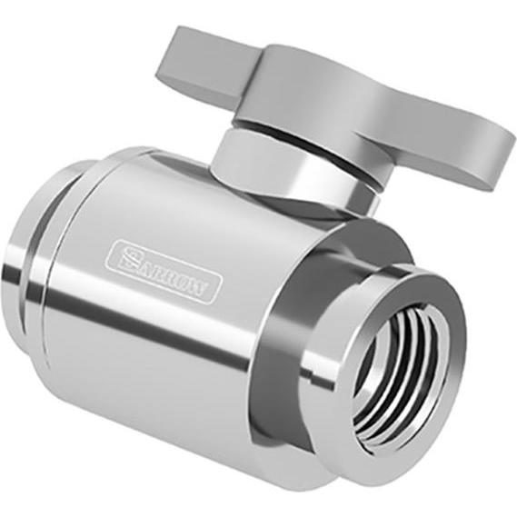Barrow Ball Valve (10mm) G1/4 Zoll Kugelhahn, silber - silber, Wasserkühlung Anschluss, Silber