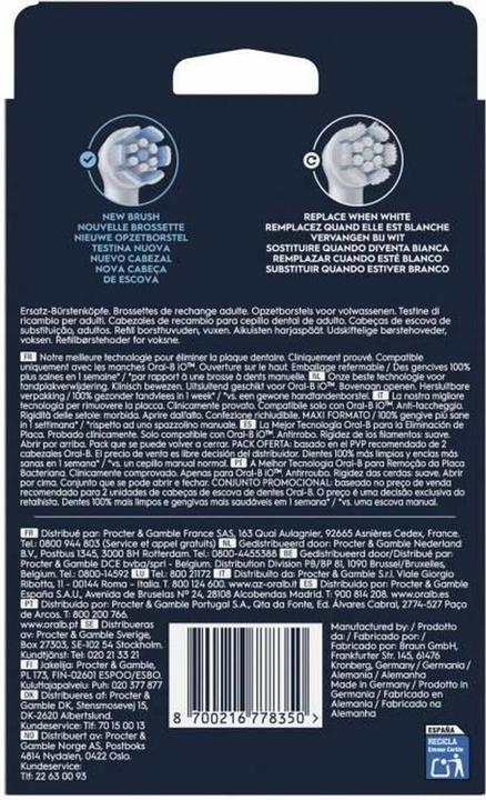 Produktbild Oral-B Oral B - iO Series Gentle Care Replacement Brush Heads - White - 8 count (8 x)