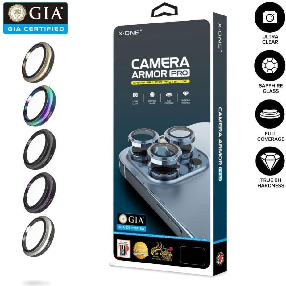 X-One Protective glass Sapphire Camera Armor - for Samsung Galaxy S25 Ultra (1 pz., Samsung Galaxy S25 Ultra), Pellicola protettiva smartphone, Traspa