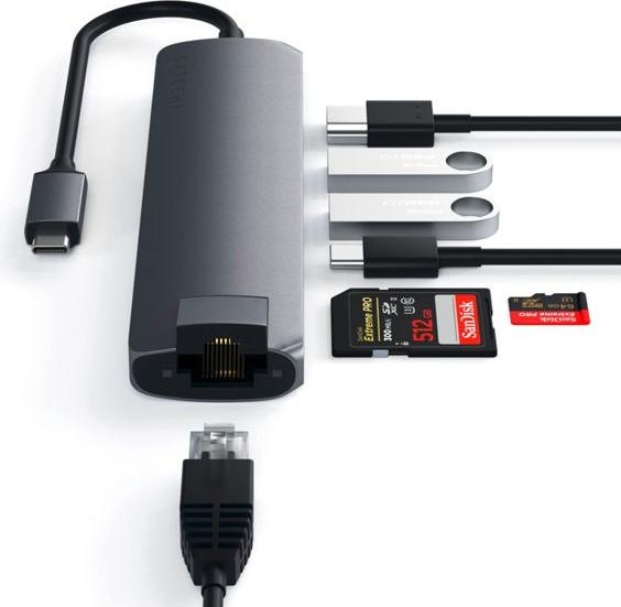 Immagine prodotto Satechi USB-C Slim Multi-porta (USB-C, 7 Porti)