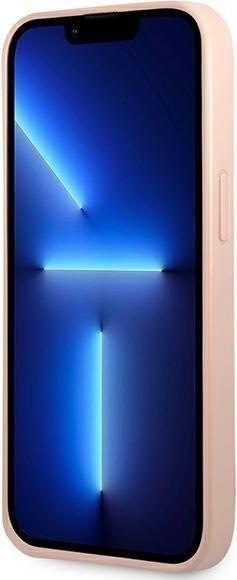 Immagine prodotto Guess GUHCP13SPSATLP Custodia rigida iPhone 13 mini 5,4 pollici Rosso/Rosa Logo SaffianoTriangolo (Apple iPhone 13 mini)