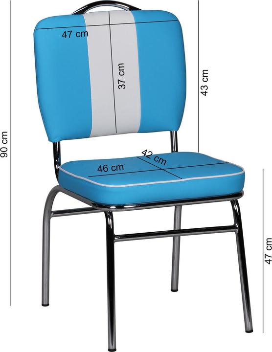 Actual product image FineBuy Chairs imitation leather blue
