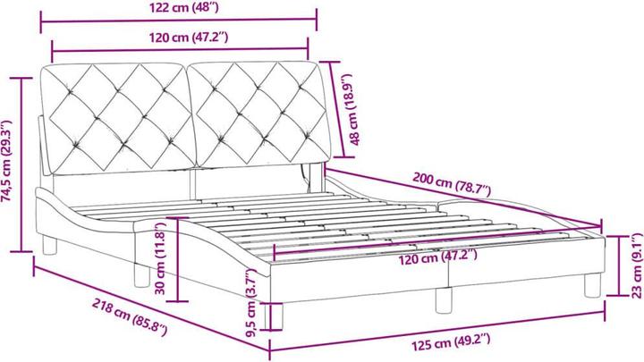 Image du produit vidaXL Bettgestell (120 x 200 cm)