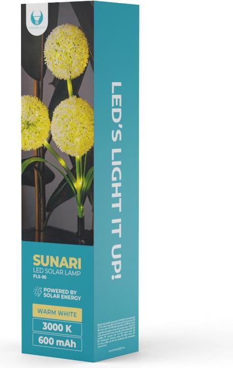 Productafbeelding Forever Light SUNARI Solar Lamp LED FLS-95 Knoflook bloem 3000K 600mAh Li-Ion