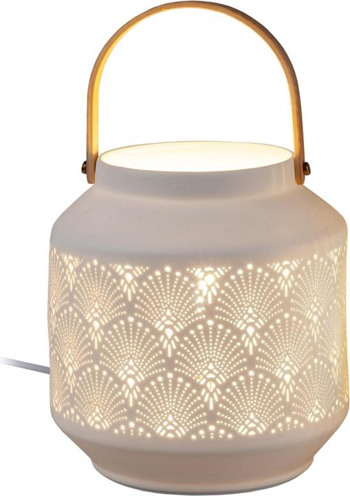 Formano Tischlampe Ø 18 x 24 cm Keramik Weiss