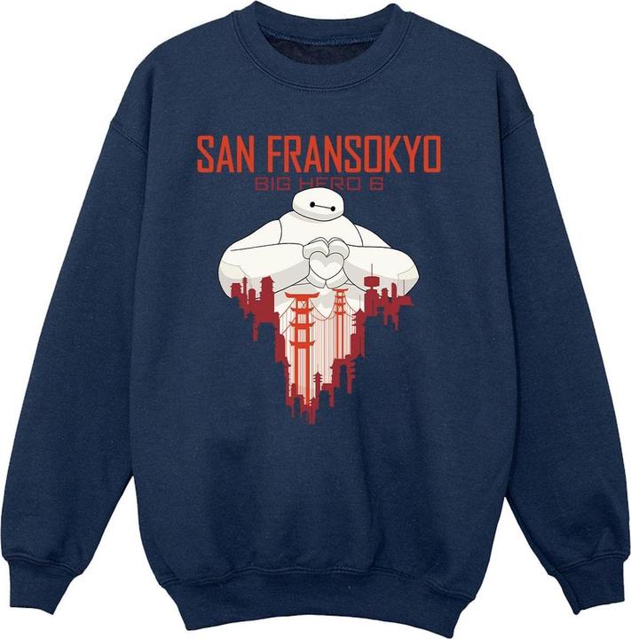 Actual product image Disney Girls Big Hero 6 Baymax San Fransokyo Heart Sweatshirt (128)