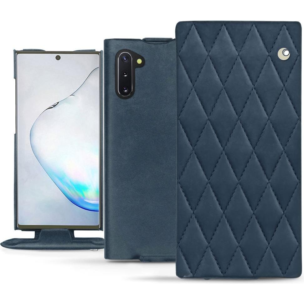 Noreve Lederschutzhülle vertikal (Samsung Galaxy Note 10), Smartphone Hülle, Blau