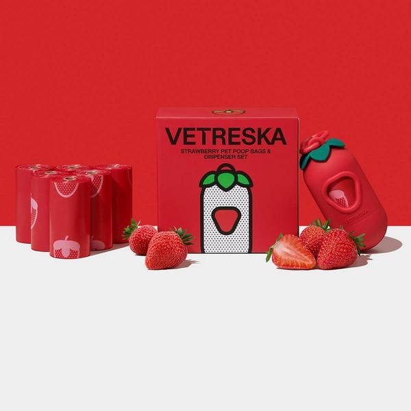 Produktbild Vetreska Kotbeutelspender Strawberry, 7 Rollen (Hund, Allgemein)