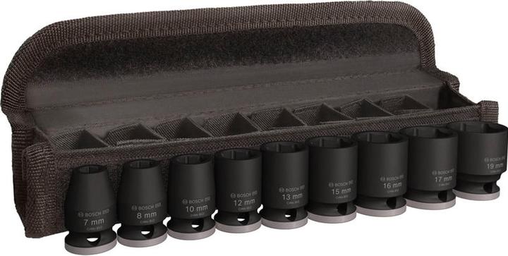 Bosch Professional Zubehör Pro Impact socket set (19 mm, 12 mm, 16 mm, 10 mm, 7 mm, 17 mm, 15 mm, 8 mm, 13 mm)