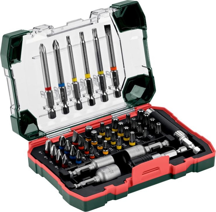 Actual product image Metabo Bit set (3, 4, 5, 6, PH1, PH2, PH3, PZ1, PZ2, PZ3, H3, H4, H5, H6, T27, T10, T15, T20, T25, T30, T40, 8 mm, 10mm, 13 mm)