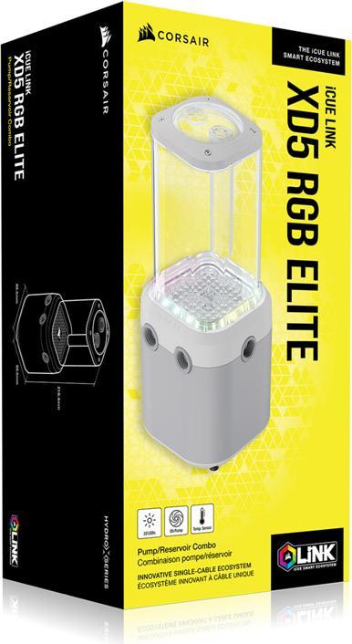 Actual product image Corsair Pump Res Unit, XD5 ELITE WHITE (D5 Pump reservoir unit)