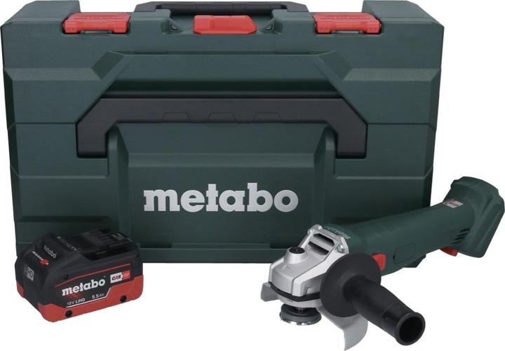 Actual product image Metabo W 18 L 9-125 Battery angle grinder 18 V 125 mm + 1x battery 5.5 Ah + metaBOX - without charger (125 mm)
