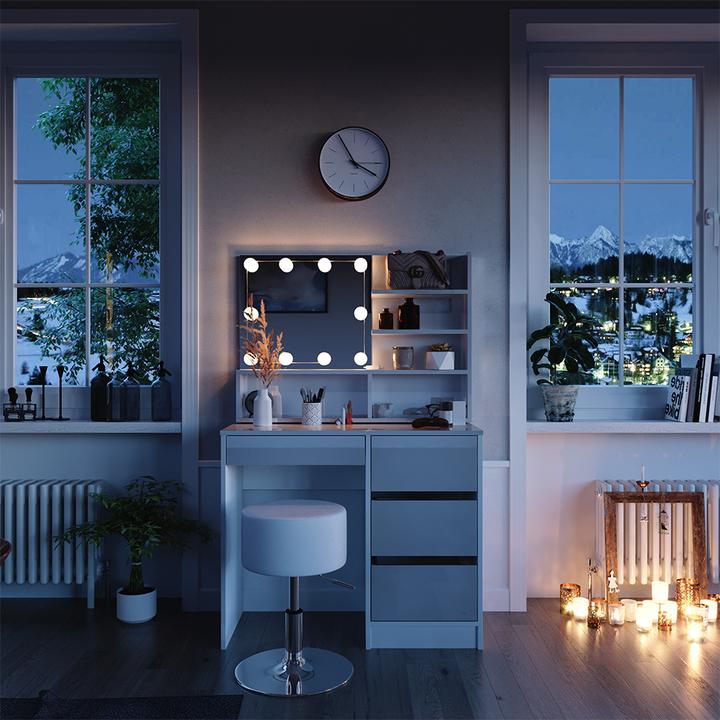 Actual product image Vicco Sherry with stool and lighting (90 x 75 x 40 cm)