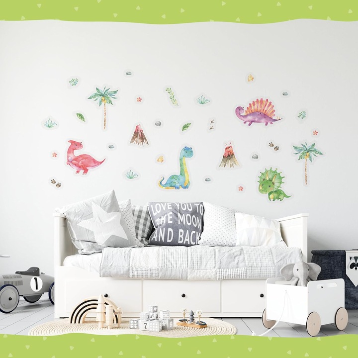 Image du produit Papierdrachen Autocollants muraux - Dinosaures - Set 5 (22 x 30 cm)