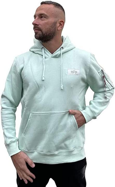 Alpha Industries Hoodie met rugprint voor heren Mint (XS)