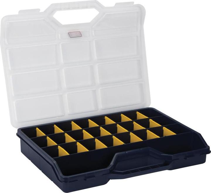 Produktbild Raaco Sortimentskasten B312xT238xH51mm max. 25 Fächer 21 lose Trennwände transparent schwarz