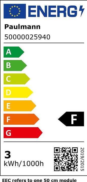 Label énergétique Paulmann Pro Strip Or P25 (Blanc neutre, 500 cm, Intérieur)