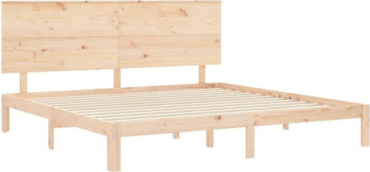 Image du produit vidaXL Massivholzbett mit Kopfteil Weiss 4FT6 Double (135 x 190 cm)
