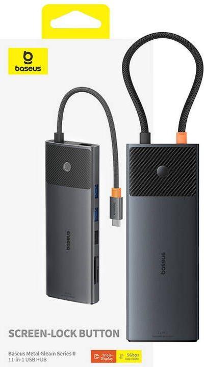 Immagine prodotto Baseus Serie Metal Gleam dokovací stanice HD HUB typu C (USB-C, 11 porte)