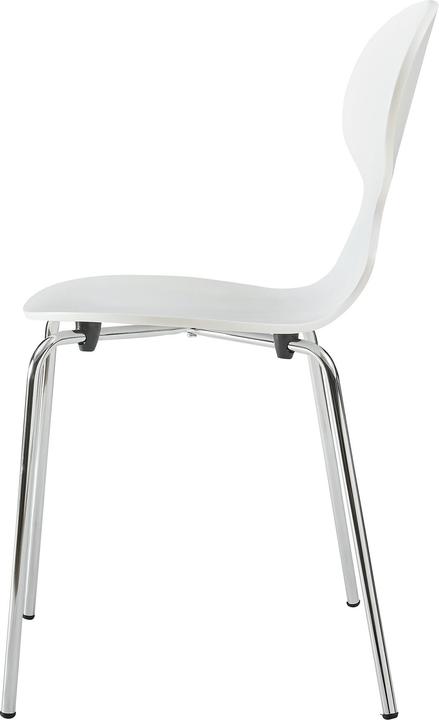 Produktbild En.Casa Esszimmerstuhl Kil 4er Set Weiss/Chromfarben
