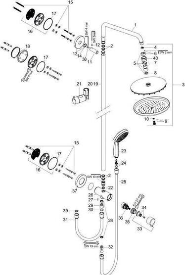 Produktbild hansgrohe Croma Duschsystem 220 1 Strahlart Reno