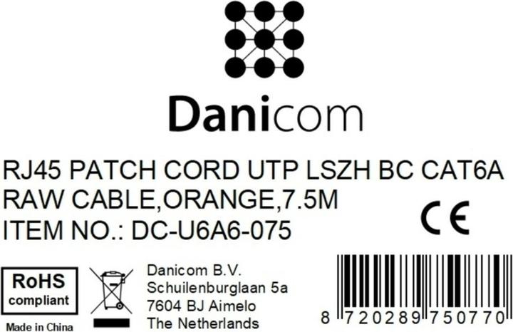 Produktbild Dsit CAT6a Netzwerkkabel 100% Kupfer (CAT6a, 7.50 m)