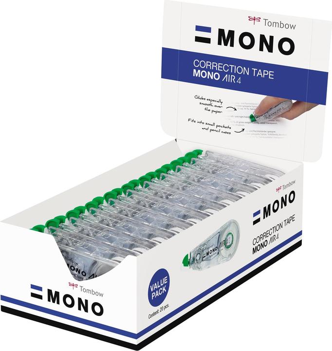 Tombow Correction roller MONO air, CT-CA4-B, 10 m x 4.2 mm, optional 1 or 20 pieces