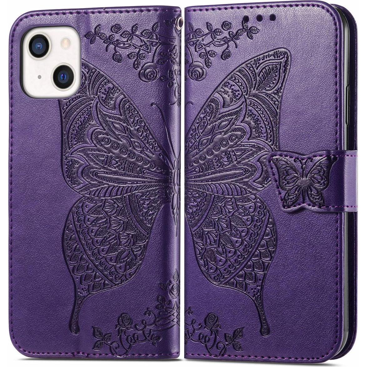 König Design Hülle Handy Schutz für Apple iPhone 13 mini Case Cover Tasche Etuis Violett Neu (Apple iPhone 13 mini), Sma...