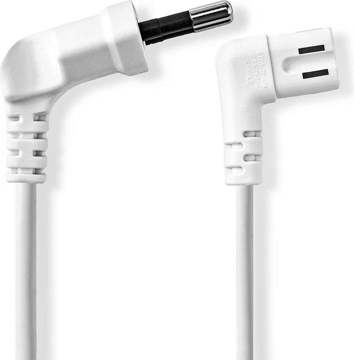 Actual product image Nedis Power cable | Euro Male | IEC-320-C7 | Angled | Left angled | Nickel-plated | 3.00 (3 m)