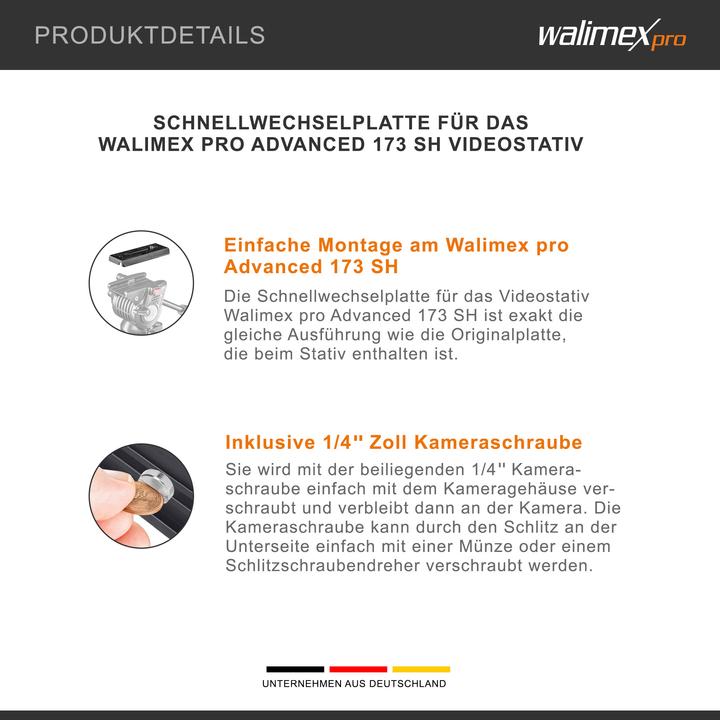 Produktbild Walimex Advanced 173 SH Schnellwechselplatte (Stativ Schnellwechselplatte)