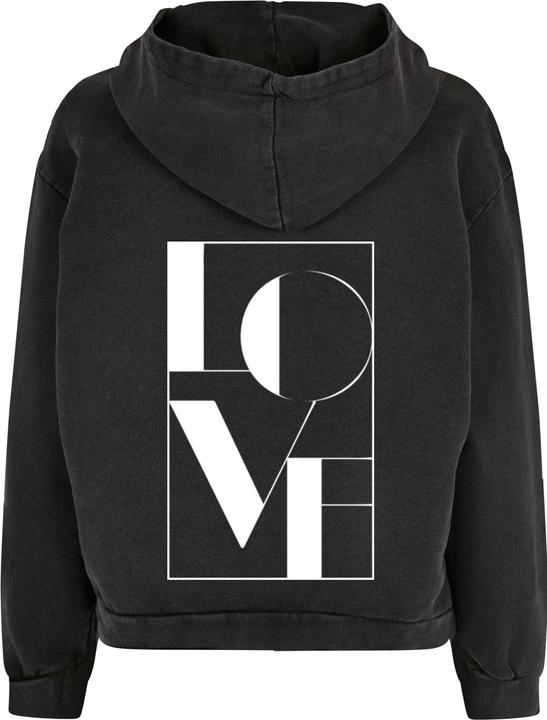 Merchcode Ladies Love Acid Washed Oversized Hoody - 187691 (XS)