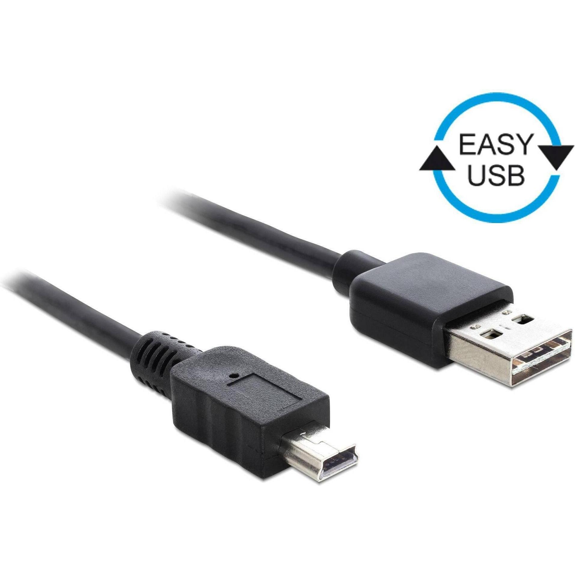 Delock USB2.0-Kabel Easy A-MiniB: 2m (2 m, USB 2.0), USB Kabel