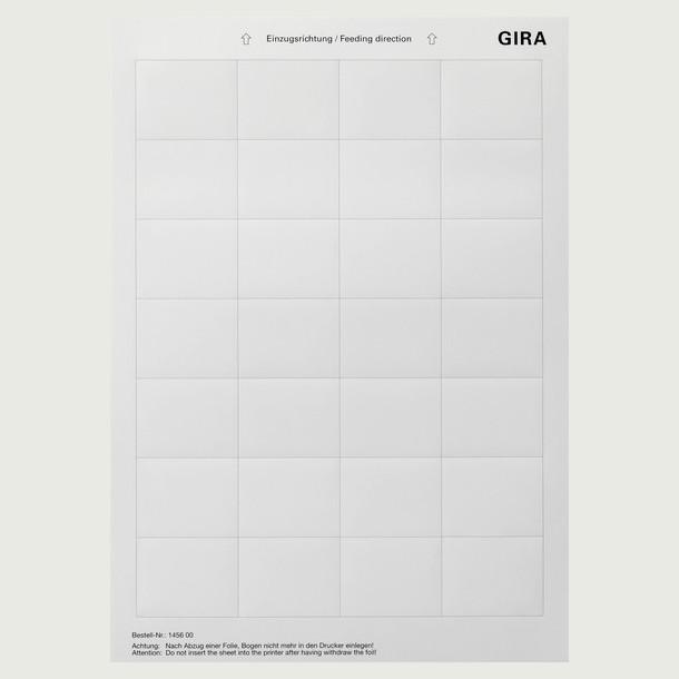 Actual product image Gira Labelling sheets 46.9 x 36.9 mm 145600