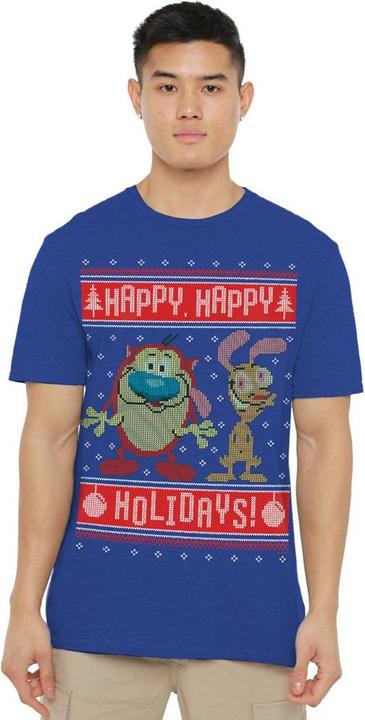 Image du produit Ren & Stimpy - T-shirt HAPPY, HAPPY HOLIDAYS - Adulte (XXL)