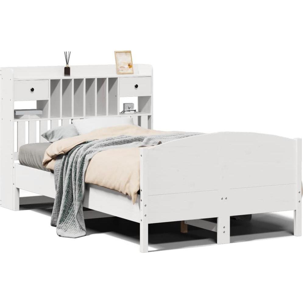 VidaXL, Bett, Massivholzbett Holzbett Bett Doppelbett Bettgestell Weiss 180x200cm Kiefer (180 x 200 cm)