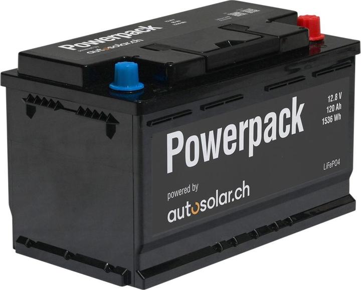 Autosolar Lithium battery 120 Ah (equivalent to 240 Ah of an AGM battery) - LiFePo4 solar battery with app (12.80 V, 120 Ah)