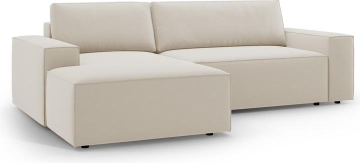 Actual product image Micadoni Velvet Left Corner Sofa With Bed Function And Box, "Jodie", 3 Seats, 246x151x86Made in Europe (Corner sofa)