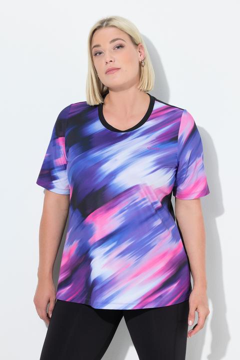 Actual product image Ulla Popken Cutout Abstract Print Short Sleeve Tee (56)