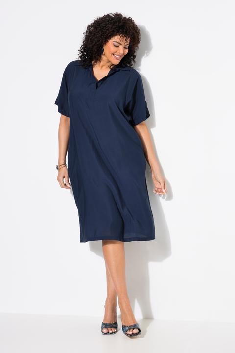 Produktbild Ulla Popken Polokleid, gehämmert, Polokragen, Halbarm, Taschen (54)