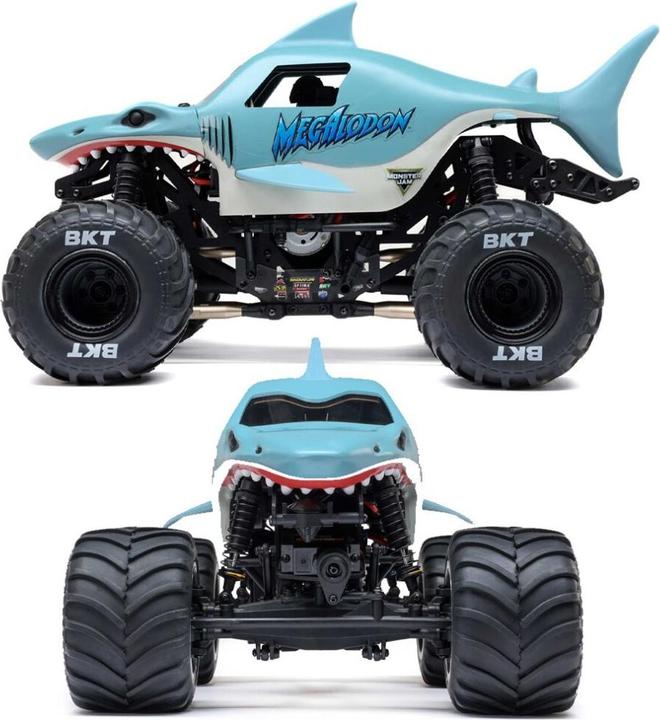 Actual product image Losi M.TRUCK MEGALODON RTR 4WD 1:18 EP Mini LMT Megalodon 2S Brushed - BLUE (Battery & Charger Included) (RTR Ready-to-Run)