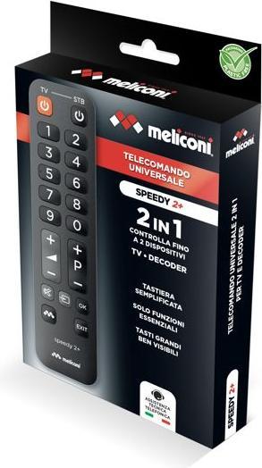 Image du produit Meliconi Speedy 2+ IR Wireless TV Remote Control, TV Tuner, Set-top box TV Buttons (Infrarouge)