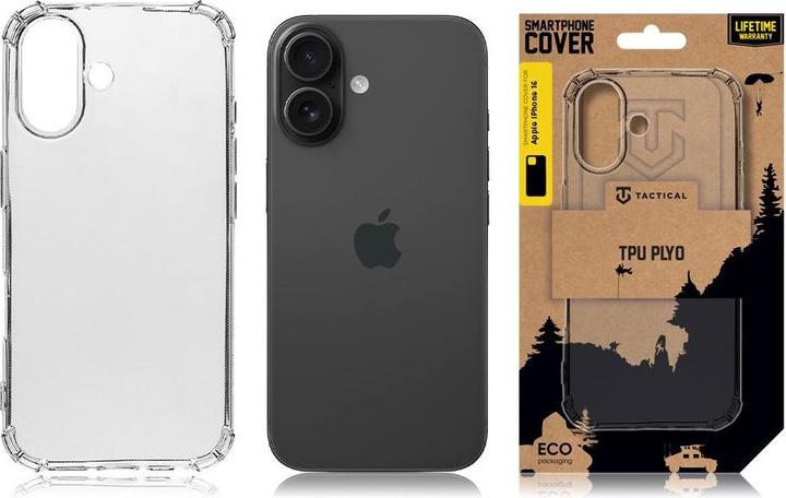 Produktbild Tactical TPU Plyo Cover for Apple iPhone 16 Transparent (Apple iPhone 16)