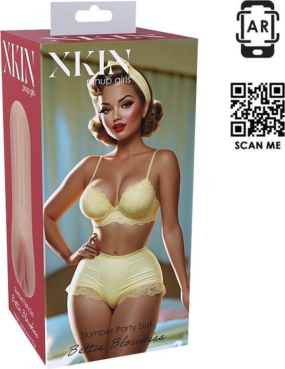 Produktbild Xkin Pinup Dolls - Slumber Party Slut Bettie Blowkiss - TPE Small Masturbator - 127g - Tan