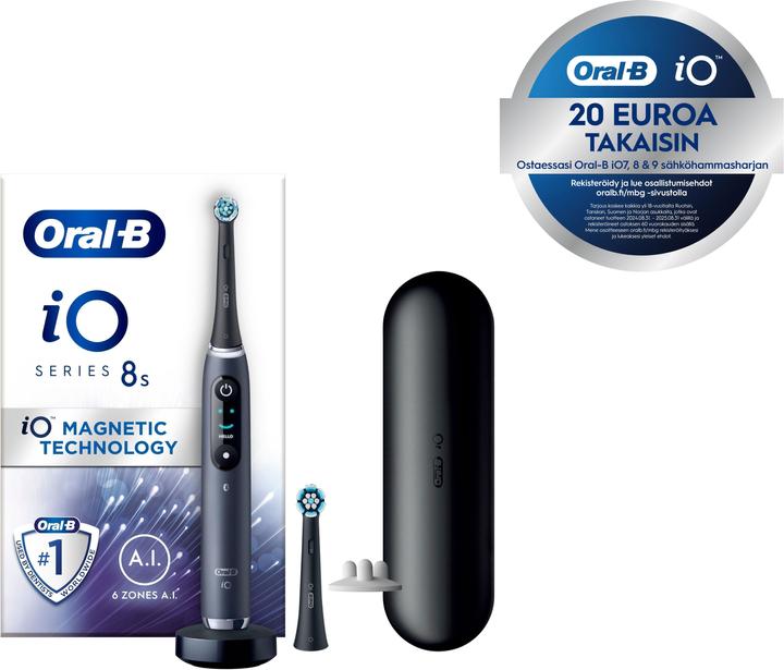 Image du produit Oral-B Brosse à dents électrique iO Series 8s, noire (Brosse à dents oscillo-rotative)